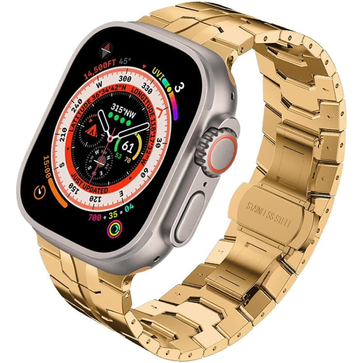Steel Watch Band For Apple Watch Series 9&8&7 41mm / SE 3&SE 2&6&SE&5&4 40mm / 3&2&1 38mm(Rose Gold) - Watch Bands by PMC TechLife | Online Shopping South Africa | PMC TechLife