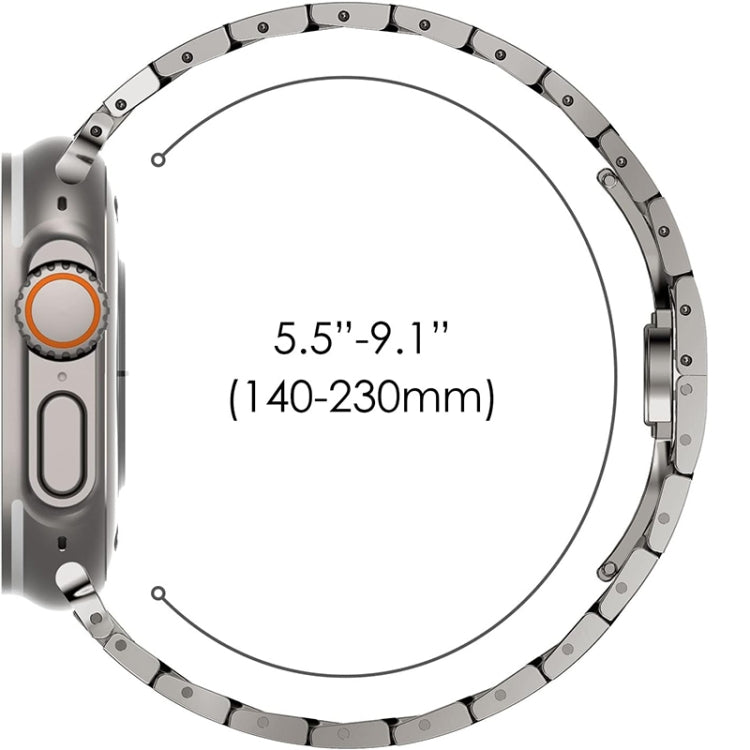 Steel Watch Band For Apple Watch Series 9&8&7 41mm / SE 3&SE 2&6&SE&5&4 40mm / 3&2&1 38mm(Titanium Orange) - Watch Bands by PMC TechLife | Online Shopping South Africa | PMC TechLife