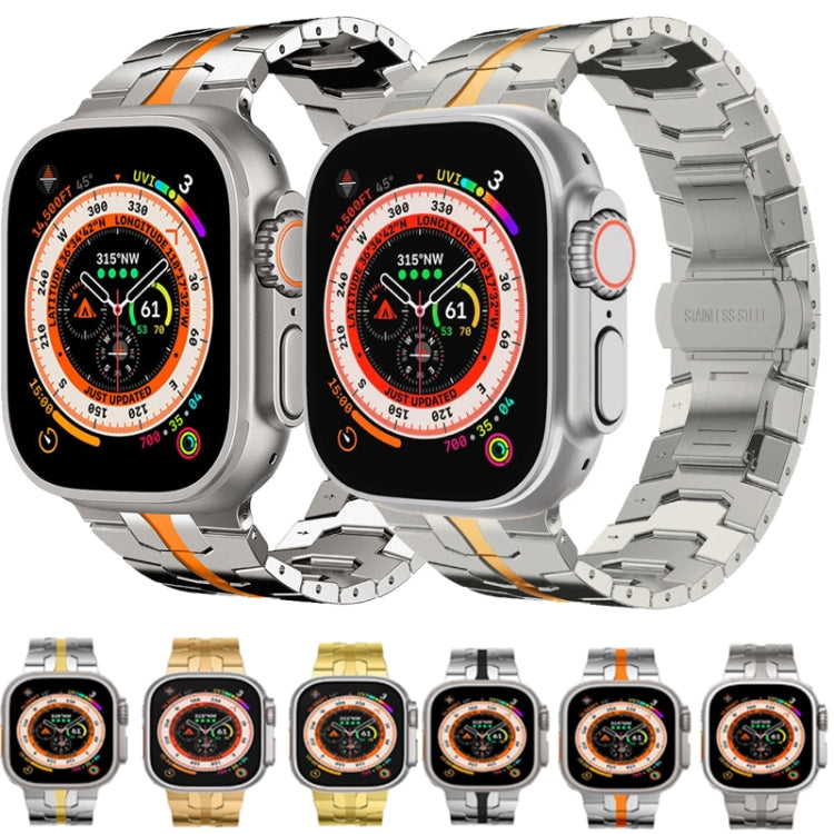 Steel Watch Band For Apple Watch Series 9&8&7 41mm / SE 3&SE 2&6&SE&5&4 40mm / 3&2&1 38mm(Gold) - Watch Bands by PMC TechLife | Online Shopping South Africa | PMC TechLife
