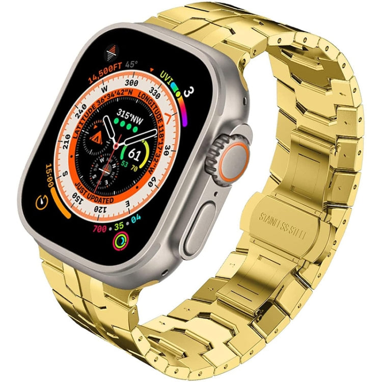 Steel Watch Band For Apple Watch Ultra 49mm&Watch Ultra 2 49mm / Series 9&8&7 45mm / SE 3&SE 2&6&SE&5&4 44mm / 3&2&1 42mm(Gold) - Watch Bands by PMC TechLife | Online Shopping South Africa | PMC TechLife
