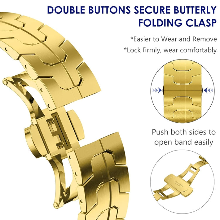 Steel Watch Band For Apple Watch Ultra 49mm&Watch Ultra 2 49mm / Series 9&8&7 45mm / SE 3&SE 2&6&SE&5&4 44mm / 3&2&1 42mm(Gold) - Watch Bands by PMC TechLife | Online Shopping South Africa | PMC TechLife