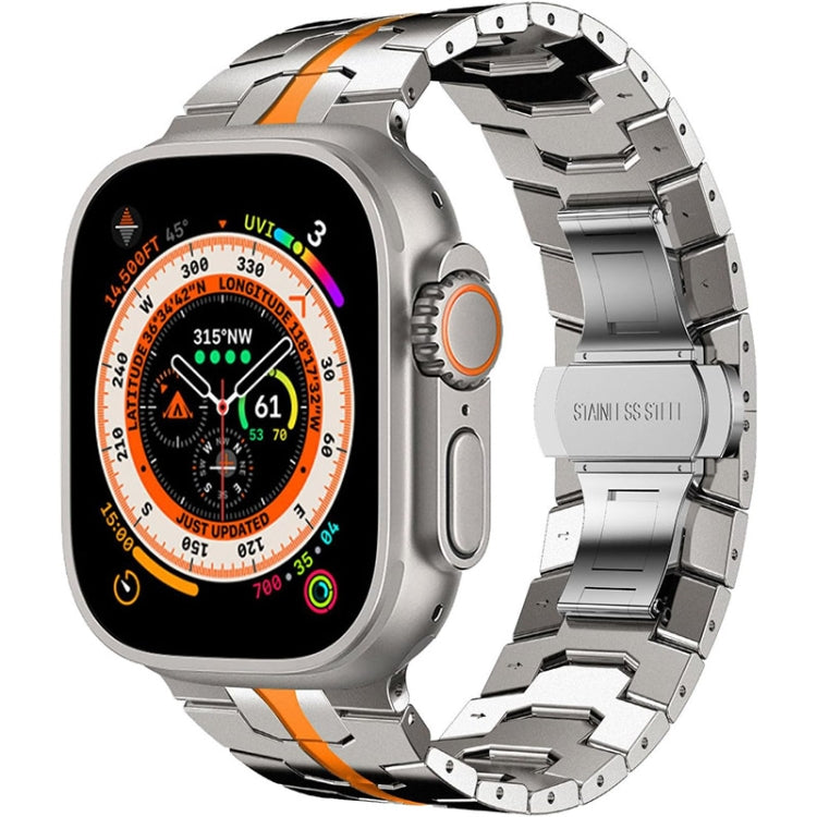 Steel Watch Band For Apple Watch Ultra 49mm&Watch Ultra 2 49mm / Series 9&8&7 45mm / SE 3&SE 2&6&SE&5&4 44mm / 3&2&1 42mm(Titanium Orange) - free shipping - PMC TechLife - Order now!