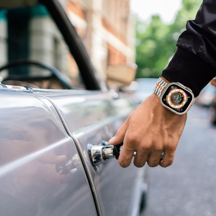 Steel Watch Band For Apple Watch Ultra 49mm&Watch Ultra 2 49mm / Series 9&8&7 45mm / SE 3&SE 2&6&SE&5&4 44mm / 3&2&1 42mm(Titanium Orange) - free shipping - PMC TechLife - Order now!