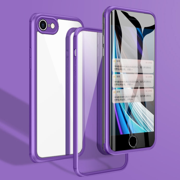 For iPhone SE 2022 / SE 2020 / 8 / 7 Double-sided Glass TPU Phone Case(Purple) - iPhone SE 2022 / 2020 / 8 / 7 Cases by PMC TechLife | Online Shopping South Africa | PMC TechLife | Buy Now Pay Later Mobicred
