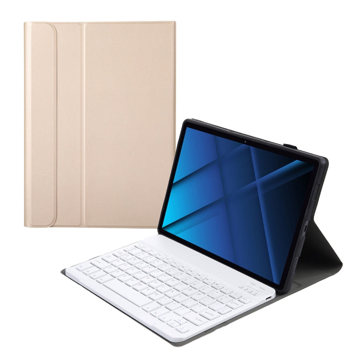 AK16 Lambskin Texture Bluetooth Keyboard Leather Case For Lenovo Tab 6 5G 10.3 inch(Gold) - Lenovo Keyboard by PMC TechLife | Online Shopping South Africa | PMC TechLife