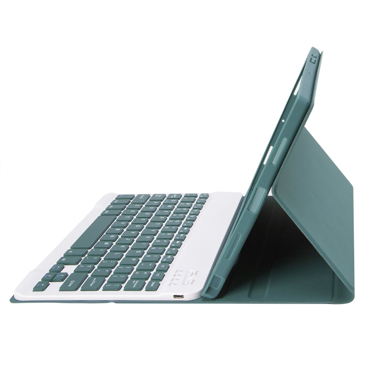 A08B Candy Color Bluetooth Keyboard Leather Case with Pen Slot For Samsung Galaxy Tab A8 10.5 2021 SM-X200 / SM-X205(Dark Green) - Samsung Keyboard by PMC TechLife | Online Shopping South Africa | PMC TechLife