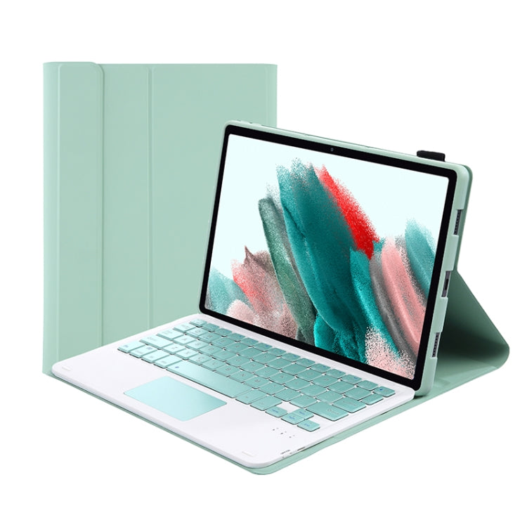 A08-A Candy Color Bluetooth Keyboard Leather Case with Touchpad For Samsung Galaxy Tab A8 2021 SM-X205 / SM-X200(Light Green) - Samsung Keyboard by PMC TechLife | Online Shopping South Africa | PMC TechLife