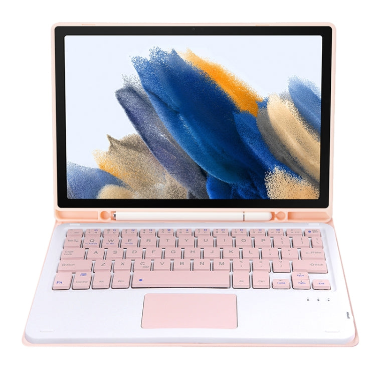 A08B-A Candy Color Bluetooth Keyboard Leather Case with Pen Slot & Touchpad For Samsung Galaxy Tab A8 2021 SM-X205 / SM-X200(Pink) - Samsung Keyboard by PMC TechLife | Online Shopping South Africa | PMC TechLife