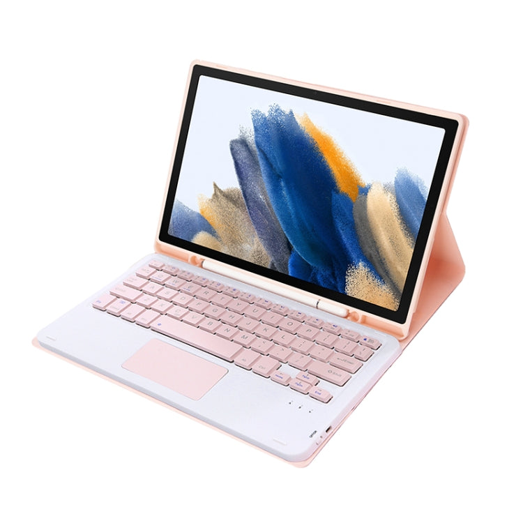A08B-A Candy Color Bluetooth Keyboard Leather Case with Pen Slot & Touchpad For Samsung Galaxy Tab A8 2021 SM-X205 / SM-X200(Pink) - Samsung Keyboard by PMC TechLife | Online Shopping South Africa | PMC TechLife