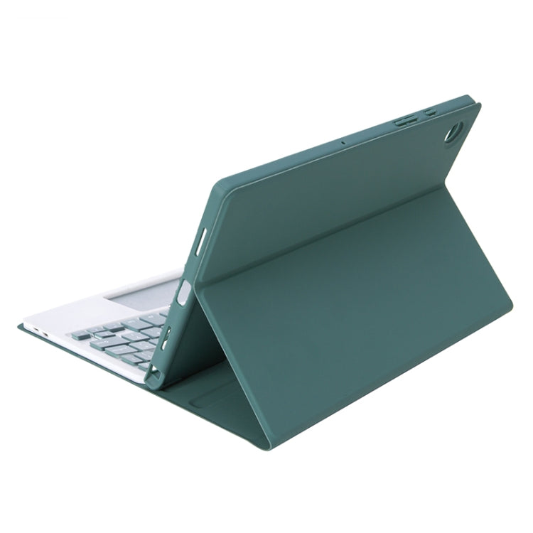 A08B-A Candy Color Bluetooth Keyboard Leather Case with Pen Slot & Touchpad For Samsung Galaxy Tab A8 2021 SM-X205 / SM-X200(Dark Green) - Samsung Keyboard by PMC TechLife | Online Shopping South Africa | PMC TechLife
