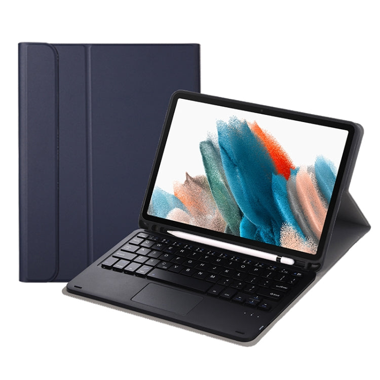 A08B-A Bluetooth Keyboard Leather Case with Pen Slot & Touchpad For Samsung Galaxy Tab A8 2021 SM-X205 / SM-X200(Blue) - Samsung Keyboard by PMC TechLife | Online Shopping South Africa | PMC TechLife | Buy Now Pay Later Mobicred