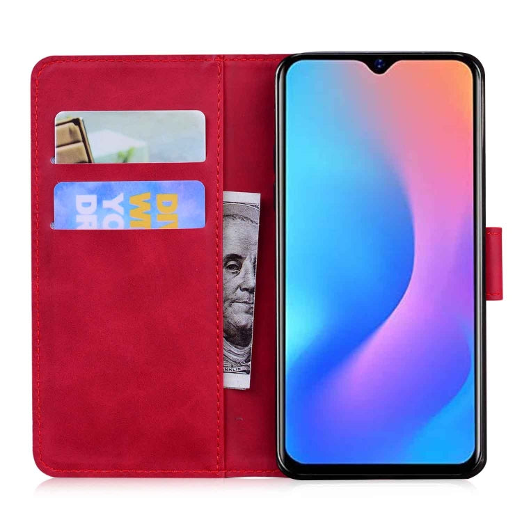 For Blackview A60 Pro Skin Feel Pure Color Flip Leather Phone Case(Red) - More Brand by PMC TechLife | Online Shopping South Africa | PMC TechLife | Buy Now Pay Later Mobicred