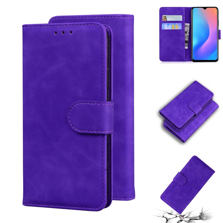 For Blackview A60 Pro Skin Feel Pure Color Flip Leather Phone Case(Purple) - More Brand by PMC TechLife | Online Shopping South Africa | PMC TechLife | Buy Now Pay Later Mobicred