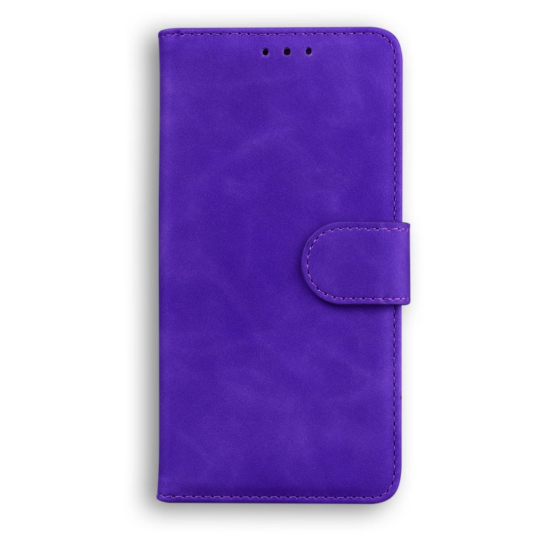 For Blackview A60 Pro Skin Feel Pure Color Flip Leather Phone Case(Purple) - More Brand by PMC TechLife | Online Shopping South Africa | PMC TechLife | Buy Now Pay Later Mobicred