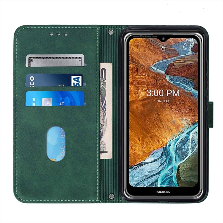 For Samsung Galaxy A03 Core Crossbody 3D Embossed Flip Leather Phone Case(Dark Green) - Galaxy Phone Cases by PMC TechLife | Online Shopping South Africa | PMC TechLife