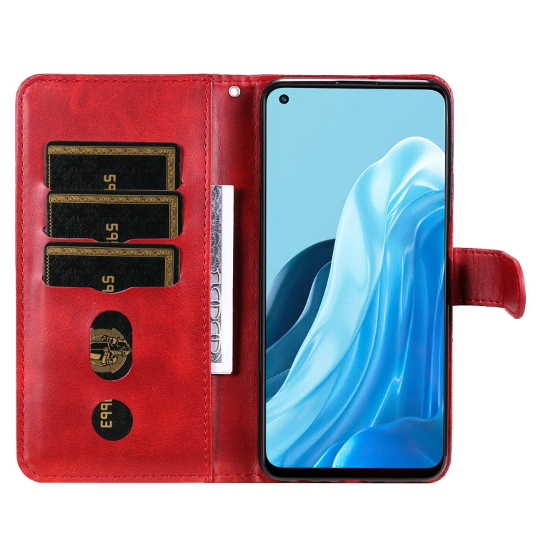 For OPPO Reno7 5G / Find X5 Lite International Version Fashion Calf Texture Zipper Horizontal Flip Leather Case(Red) - OPPO Cases by PMC TechLife | Online Shopping South Africa | PMC TechLife | Buy Now Pay Later Mobicred