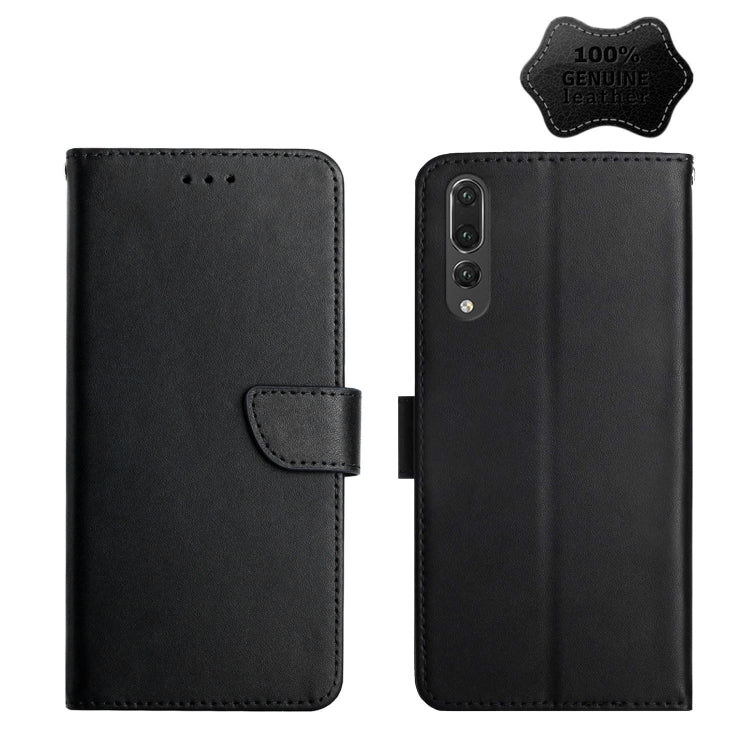 For Huawei P20 Pro Genuine Leather Fingerprint-proof Horizontal Flip Phone Case(Black) - Huawei Cases by PMC TechLife | Online Shopping South Africa | PMC TechLife | Buy Now Pay Later Mobicred