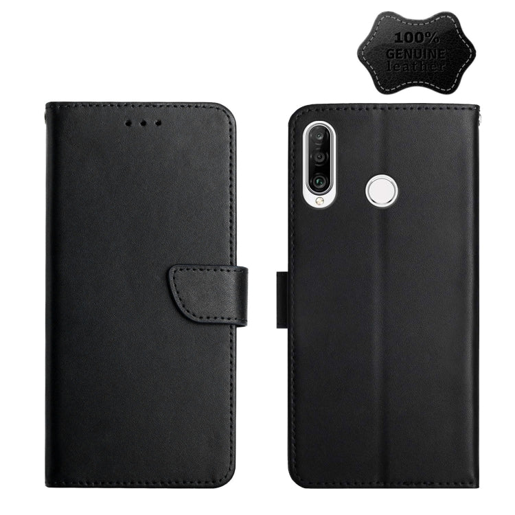For Huawei P30 Lite Genuine Leather Fingerprint-proof Horizontal Flip Phone Case(Black) - Huawei Cases by PMC TechLife | Online Shopping South Africa | PMC TechLife | Buy Now Pay Later Mobicred