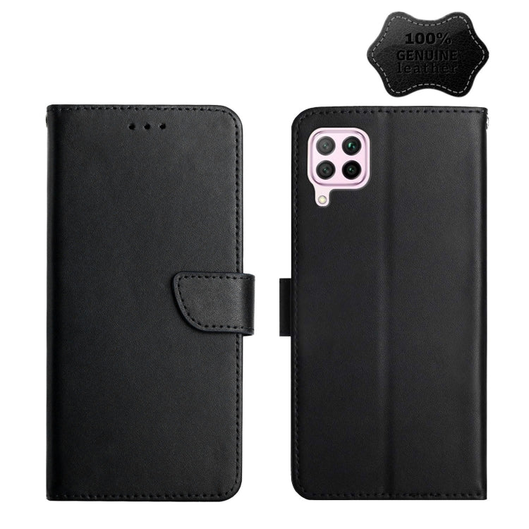 For Huawei P40 Lite Genuine Leather Fingerprint-proof Horizontal Flip Phone Case(Black) - Huawei Cases by PMC TechLife | Online Shopping South Africa | PMC TechLife | Buy Now Pay Later Mobicred