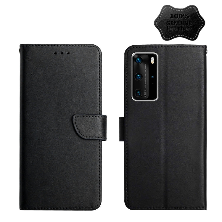 For Huawei P40 Pro Genuine Leather Fingerprint-proof Horizontal Flip Phone Case(Black) - Huawei Cases by PMC TechLife | Online Shopping South Africa | PMC TechLife | Buy Now Pay Later Mobicred