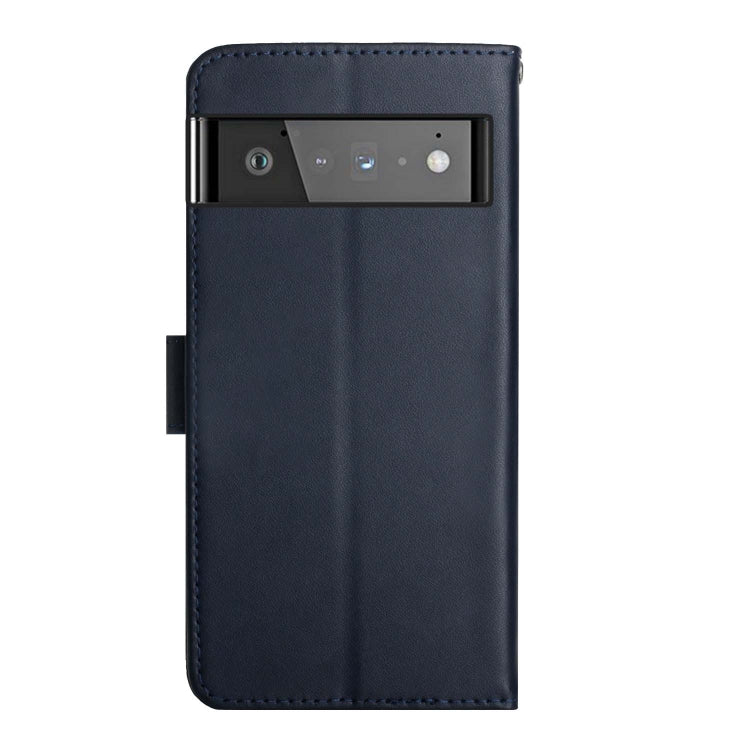 For Google Pixel 6 Pro Genuine Leather Fingerprint-proof Horizontal Flip Phone Case(Blue) - Google Cases by PMC TechLife | Online Shopping South Africa | PMC TechLife | Buy Now Pay Later Mobicred
