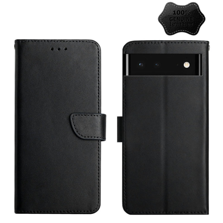 For Google Xperia 6 Genuine Leather Fingerprint-proof Horizontal Flip Phone Case(Black) - Google Cases by PMC TechLife | Online Shopping South Africa | PMC TechLife | Buy Now Pay Later Mobicred