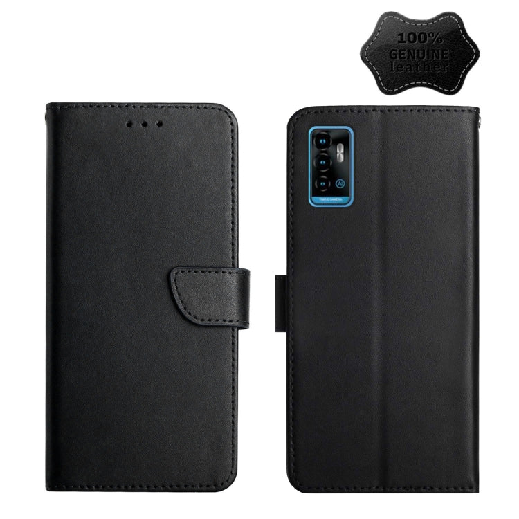 For ZTE Blade A71 Genuine Leather Fingerprint-proof Horizontal Flip Phone Case(Black) - ZTE Cases by PMC TechLife | Online Shopping South Africa | PMC TechLife | Buy Now Pay Later Mobicred
