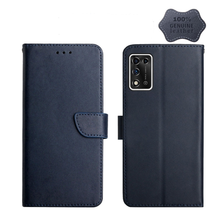 For ZTE Libero 5G II Genuine Leather Fingerprint-proof Horizontal Flip Phone Case(Blue) - ZTE Cases by PMC TechLife | Online Shopping South Africa | PMC TechLife | Buy Now Pay Later Mobicred