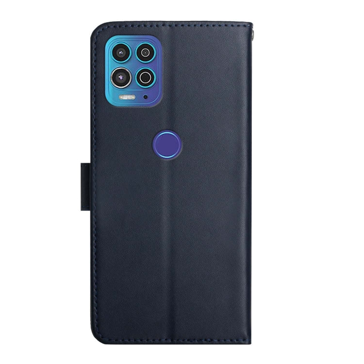 For Motorola Moto G100 Genuine Leather Fingerprint-proof Horizontal Flip Phone Case(Blue) - Motorola Cases by PMC TechLife | Online Shopping South Africa | PMC TechLife | Buy Now Pay Later Mobicred
