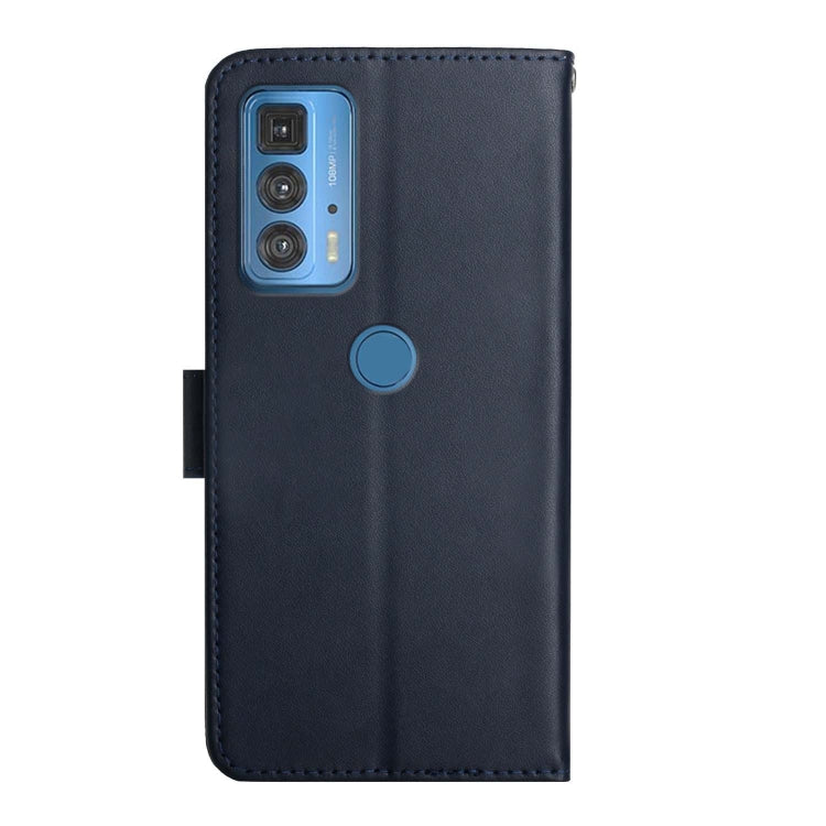 For Motorola Moto Edge 20 Pro Genuine Leather Fingerprint-proof Horizontal Flip Phone Case(Blue) - Motorola Cases by PMC TechLife | Online Shopping South Africa | PMC TechLife | Buy Now Pay Later Mobicred