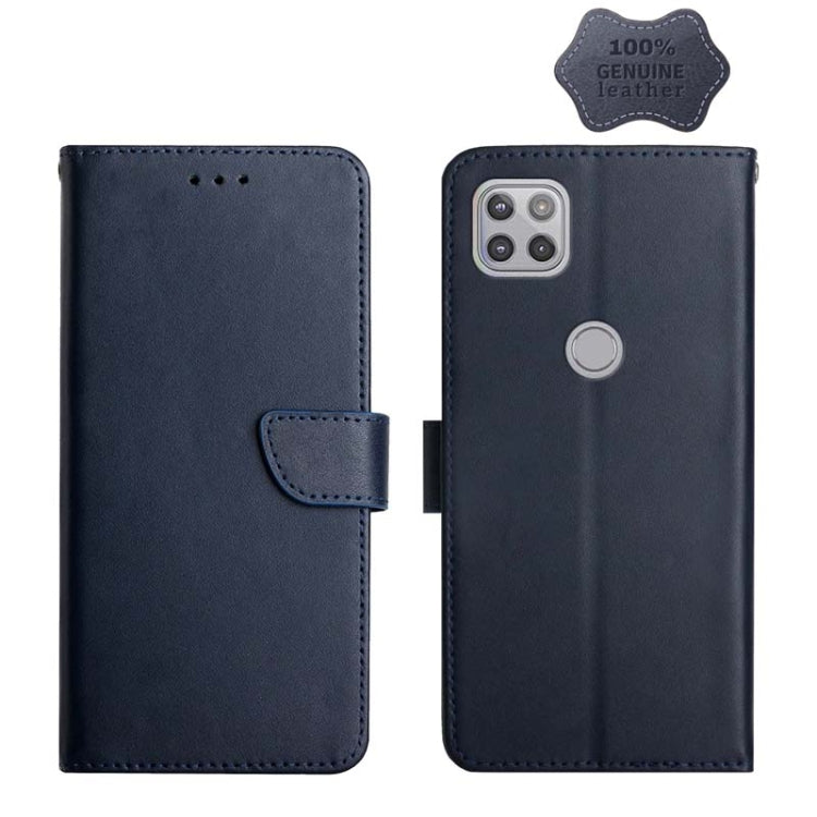 For Motorola Moto G 5G Genuine Leather Fingerprint-proof Horizontal Flip Phone Case(Blue) - Motorola Cases by PMC TechLife | Online Shopping South Africa | PMC TechLife | Buy Now Pay Later Mobicred