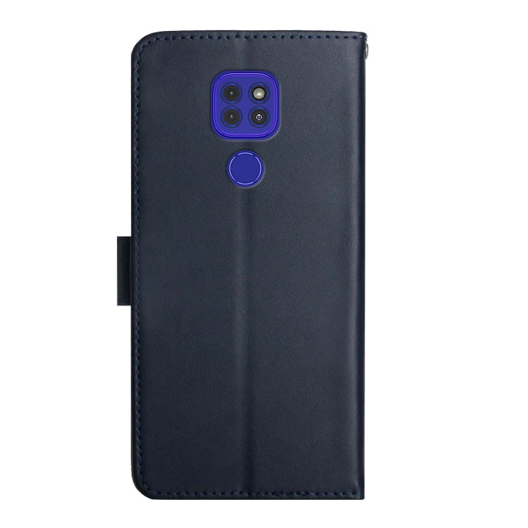 For Motorola Moto G9 Genuine Leather Fingerprint-proof Horizontal Flip Phone Case(Blue) - Motorola Cases by PMC TechLife | Online Shopping South Africa | PMC TechLife | Buy Now Pay Later Mobicred