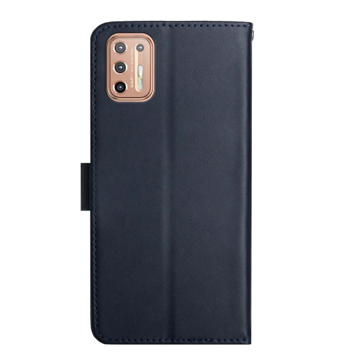 For Motorola Moto G9 Plus Genuine Leather Fingerprint-proof Horizontal Flip Phone Case(Blue) - Motorola Cases by PMC TechLife | Online Shopping South Africa | PMC TechLife | Buy Now Pay Later Mobicred
