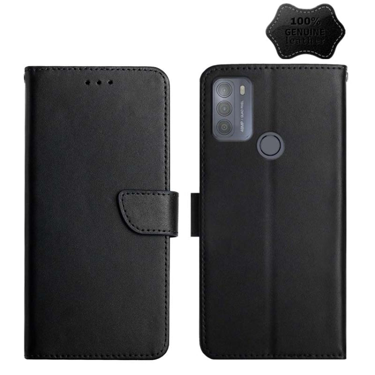 For Motorola Moto G50 Genuine Leather Fingerprint-proof Horizontal Flip Phone Case(Black) - Motorola Cases by PMC TechLife | Online Shopping South Africa | PMC TechLife | Buy Now Pay Later Mobicred