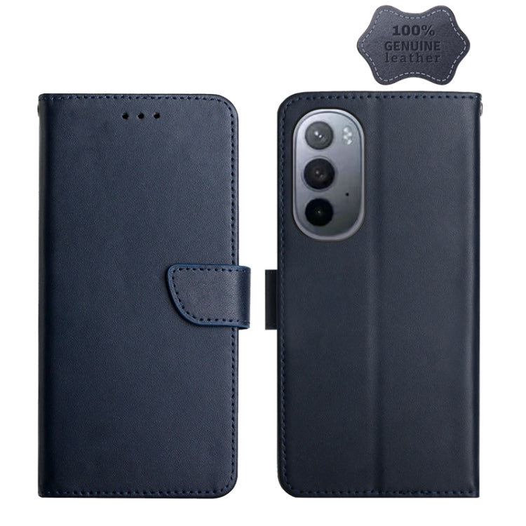 For Motorola Moto Edge X30 Genuine Leather Fingerprint-proof Horizontal Flip Phone Case(Blue) - Motorola Cases by PMC TechLife | Online Shopping South Africa | PMC TechLife | Buy Now Pay Later Mobicred
