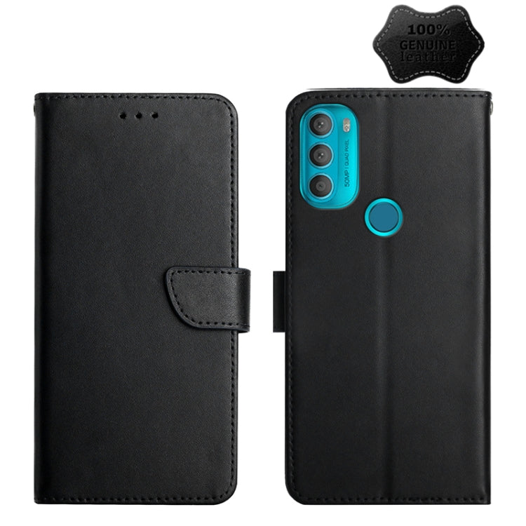 For Motorola Moto G71 5G Genuine Leather Fingerprint-proof Horizontal Flip Phone Case(Black) - Motorola Cases by PMC TechLife | Online Shopping South Africa | PMC TechLife | Buy Now Pay Later Mobicred