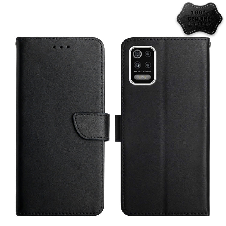 For LG K52 Genuine Leather Fingerprint-proof Flip Phone Case(Black) - LG by PMC TechLife | Online Shopping South Africa | PMC TechLife | Buy Now Pay Later Mobicred