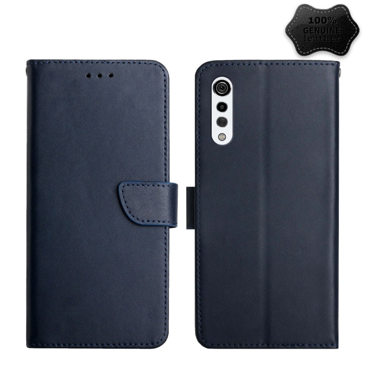For LG Velvet 2 Pro Genuine Leather Fingerprint-proof Flip Phone Case(Blue) - LG by PMC TechLife | Online Shopping South Africa | PMC TechLife | Buy Now Pay Later Mobicred