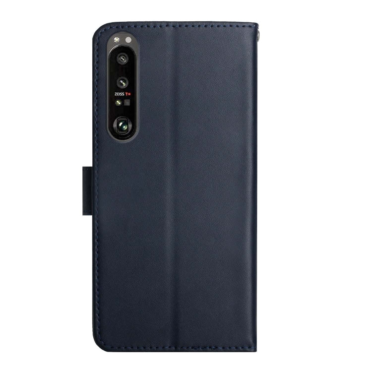 For Sony Xperia 1 III Genuine Leather Fingerprint-proof Flip Phone Case(Blue) - Sony Cases by PMC TechLife | Online Shopping South Africa | PMC TechLife | Buy Now Pay Later Mobicred