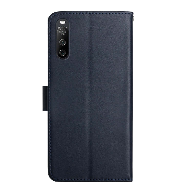 For Sony Xperia 10 III Genuine Leather Fingerprint-proof Flip Phone Case(Blue) - Sony Cases by PMC TechLife | Online Shopping South Africa | PMC TechLife | Buy Now Pay Later Mobicred