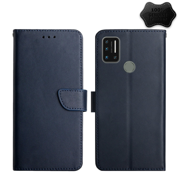 For UMIDIGI A7 Pro Genuine Leather Fingerprint-proof Flip Phone Case(Blue) - More Brand by PMC TechLife | Online Shopping South Africa | PMC TechLife | Buy Now Pay Later Mobicred
