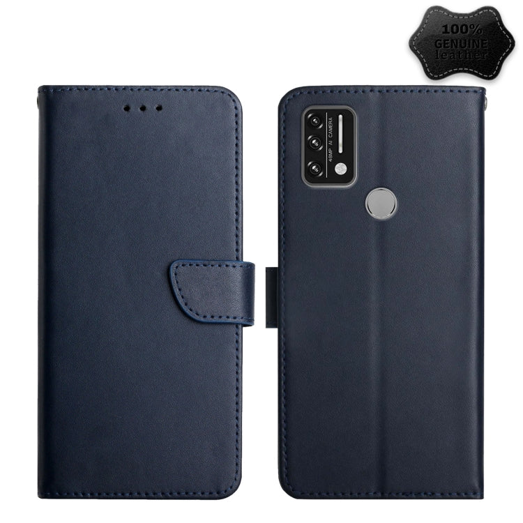 For UMIDIGI A9 Genuine Leather Fingerprint-proof Flip Phone Case(Blue) - More Brand by PMC TechLife | Online Shopping South Africa | PMC TechLife | Buy Now Pay Later Mobicred
