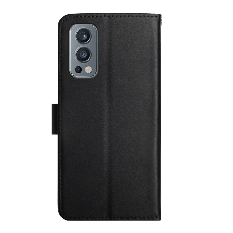 For OnePlus Nord 2 5G Genuine Leather Fingerprint-proof Horizontal Flip Phone Case(Black) - OnePlus Cases by PMC TechLife | Online Shopping South Africa | PMC TechLife | Buy Now Pay Later Mobicred