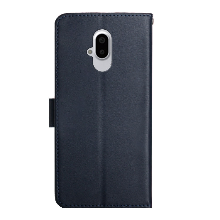 For Fujitsu Arrows F-52B Genuine Leather Fingerprint-proof Flip Phone Case(Blue) - More Brand by PMC TechLife | Online Shopping South Africa | PMC TechLife | Buy Now Pay Later Mobicred