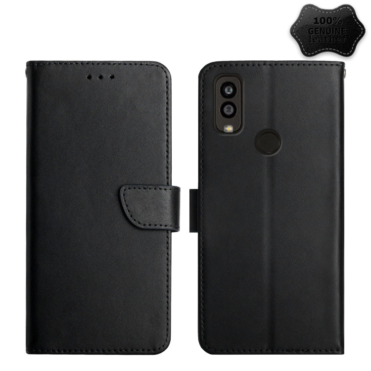 For Kyocera Android One S9 Genuine Leather Fingerprint-proof Flip Phone Case(Black) - More Brand by PMC TechLife | Online Shopping South Africa | PMC TechLife | Buy Now Pay Later Mobicred