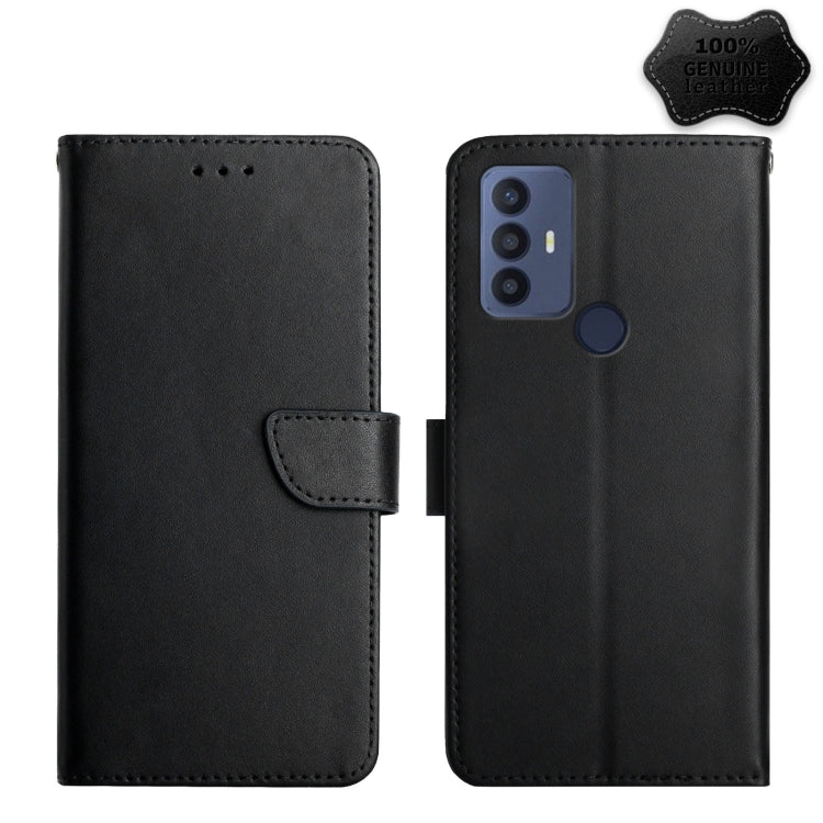 For Sharp Aquos V6 / V6 Plus Genuine Leather Fingerprint-proof Flip Phone Case(Black) - More Brand by PMC TechLife | Online Shopping South Africa | PMC TechLife | Buy Now Pay Later Mobicred