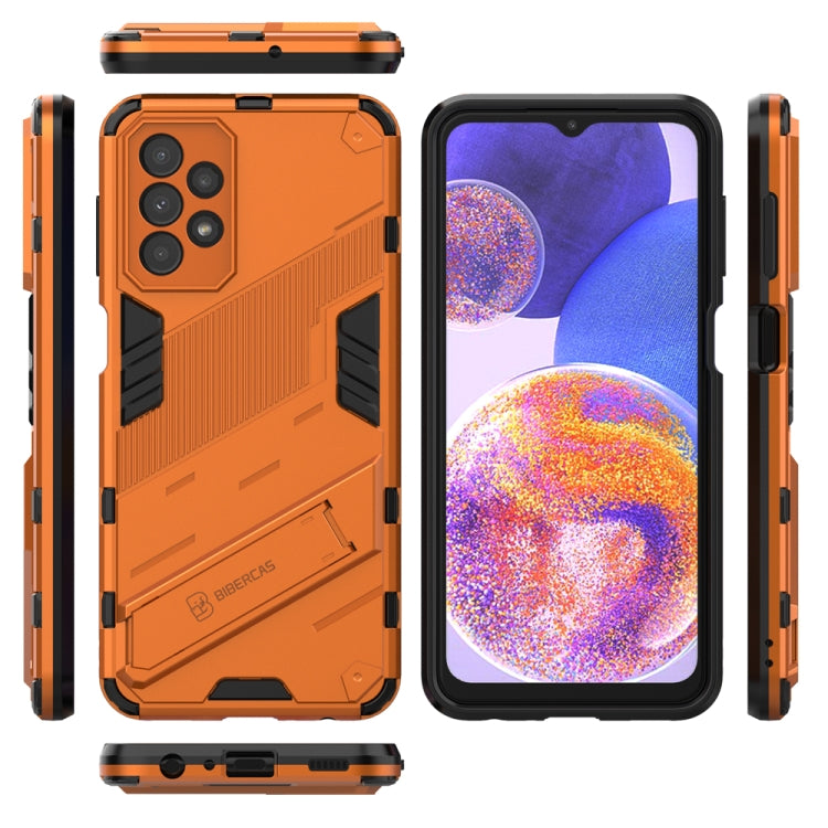 For Samsung Galaxy A23 Punk Armor 2 in 1 PC + TPU Shockproof Phone Case with Invisible Holder(Orange) - Galaxy Phone Cases by PMC TechLife | Online Shopping South Africa | PMC TechLife | Buy Now Pay Later Mobicred