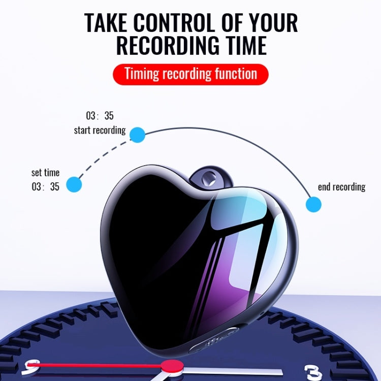 Q66 Heart Pendant Smart HD Noise Reduction Voice Control Recording Pen, Capacity:8GB - Recording Pen by PMC TechLife | Online Shopping South Africa | PMC TechLife | Buy Now Pay Later Mobicred
