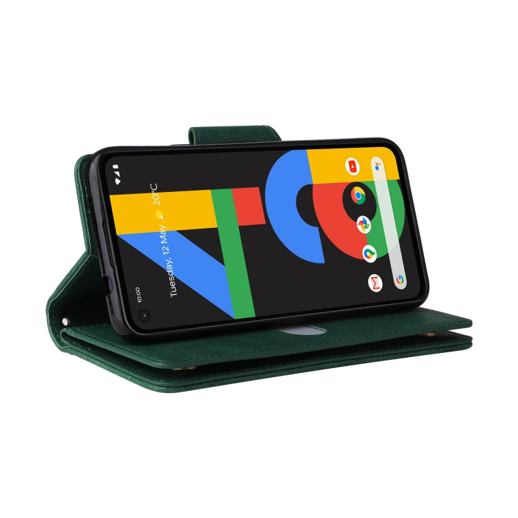 For Google Pixel 4A 4G Rivet Buckle 9 Cards Three Fold Leather Phone Case(Green) - free shipping - PMC TechLife - Order now!