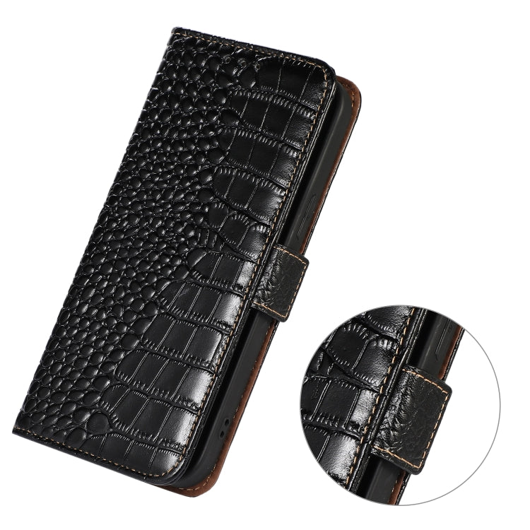 For Nokia C20 Plus Crocodile Top Layer Cowhide Leather Phone Case(Black) - Nokia Cases by PMC TechLife | Online Shopping South Africa | PMC TechLife | Buy Now Pay Later Mobicred